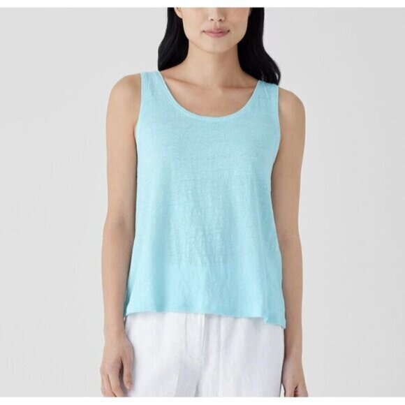 Eileen Fisher Prism Organic Cotton Jersey Crewneck Tank Top Size Medium NWT - Picture 1 of 11